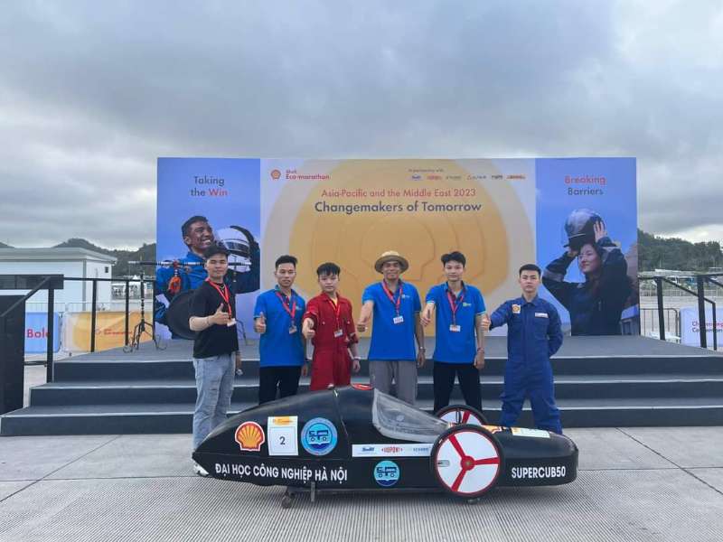 Đội tuyển HAUI AUTO đứng thứ 5 toàn đoàn tại giải thi đấu Shell Eco Marathong 2023 tại Indonexia